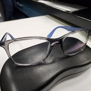 Ray Ban glasses,made in Brazil.Grey and Blue frames,will need lenses ( bifocals)